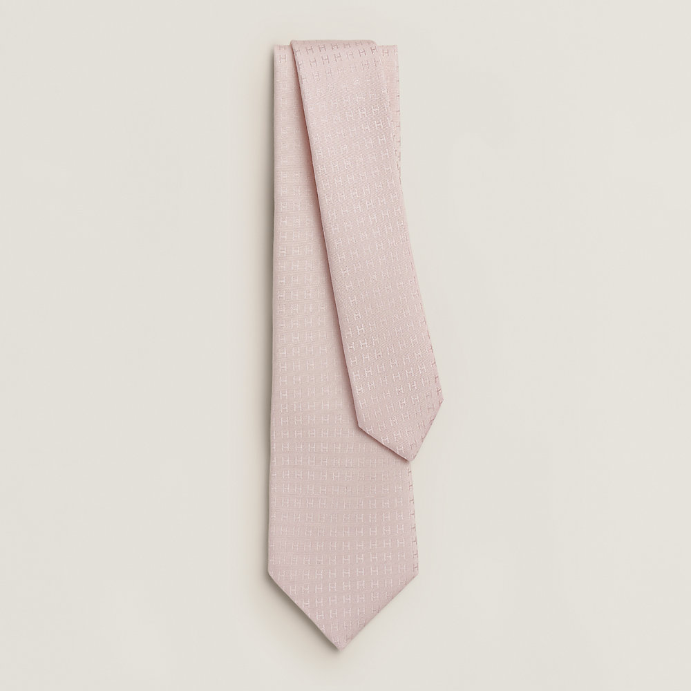 小物 HERMES Silk Tie Pink H Logo Pattern Faconnee H tie - Pink | Hermès Canada